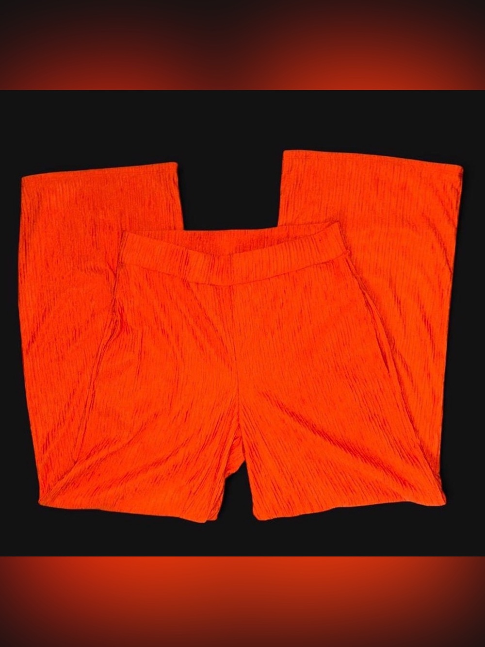 Ashley Stewart Bright Orange Ribbed Pants